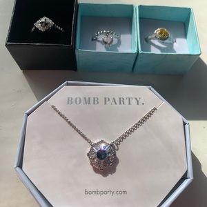 BNWT BP jewelry rings necklace lot morganite topaz rainbow sterling silver